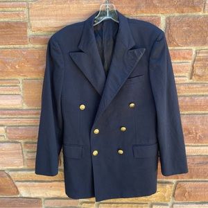 Polo Ralph Lauren Navy Blue Double Breasted Blazer 36R Wool Sport Coat Jacket Sm